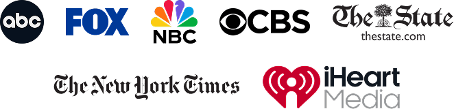 As seen on ABC, FOX, NBC, CBS, The State, The New York Times, iHeart Media